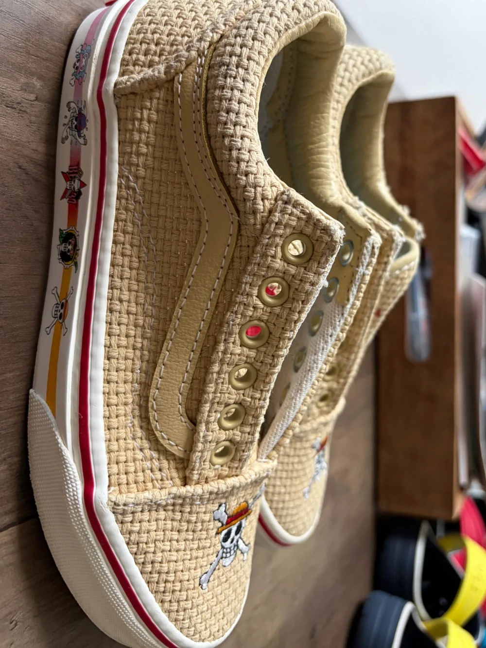 Vans x One Piece Straw Hat Authentic Sneakers Kids Size 2